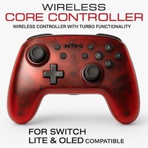 Nyko Wireless‎ Core Controller Red Transparent Turbo Function Switch OLED Lite